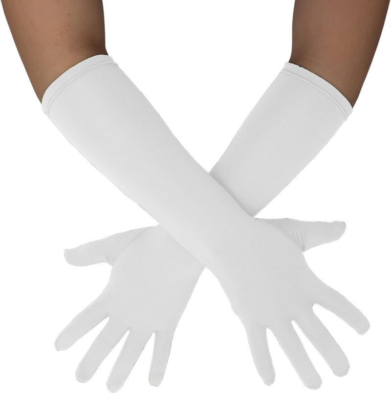 Sheface Men's and Women's 15'' Long Spandex Banquet Party Wedding Gloves - Stretchy Costumes - Image 1